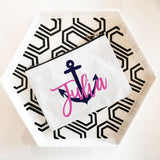 Nautical personalized makeup bag - makeup bag