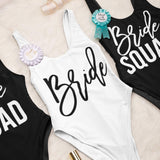 One piece swimsuit bride swimsuit bathing suit bride squad 