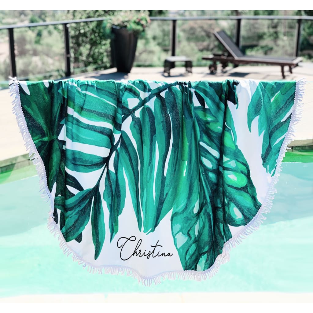 Palm Leaf beach Towel - beach towel