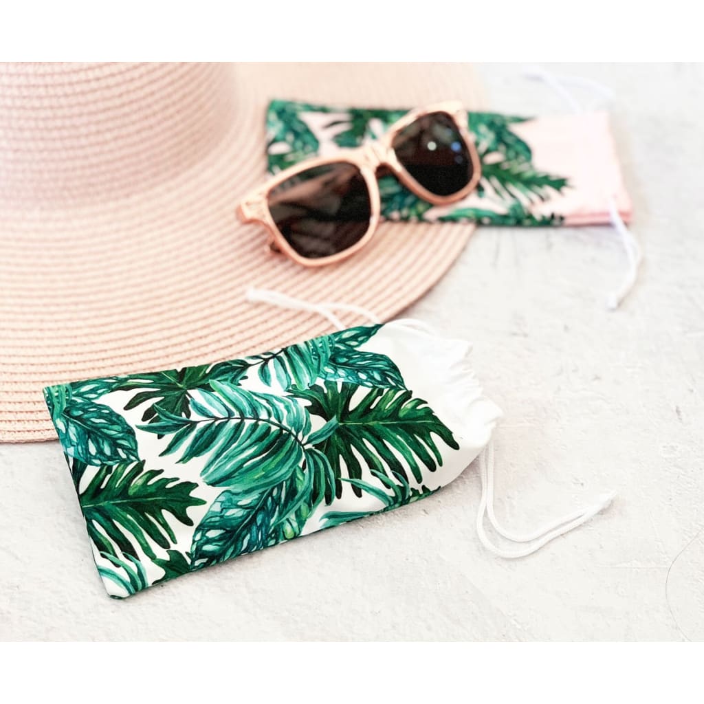Palm leaf sunglasses pouch - sunglasses