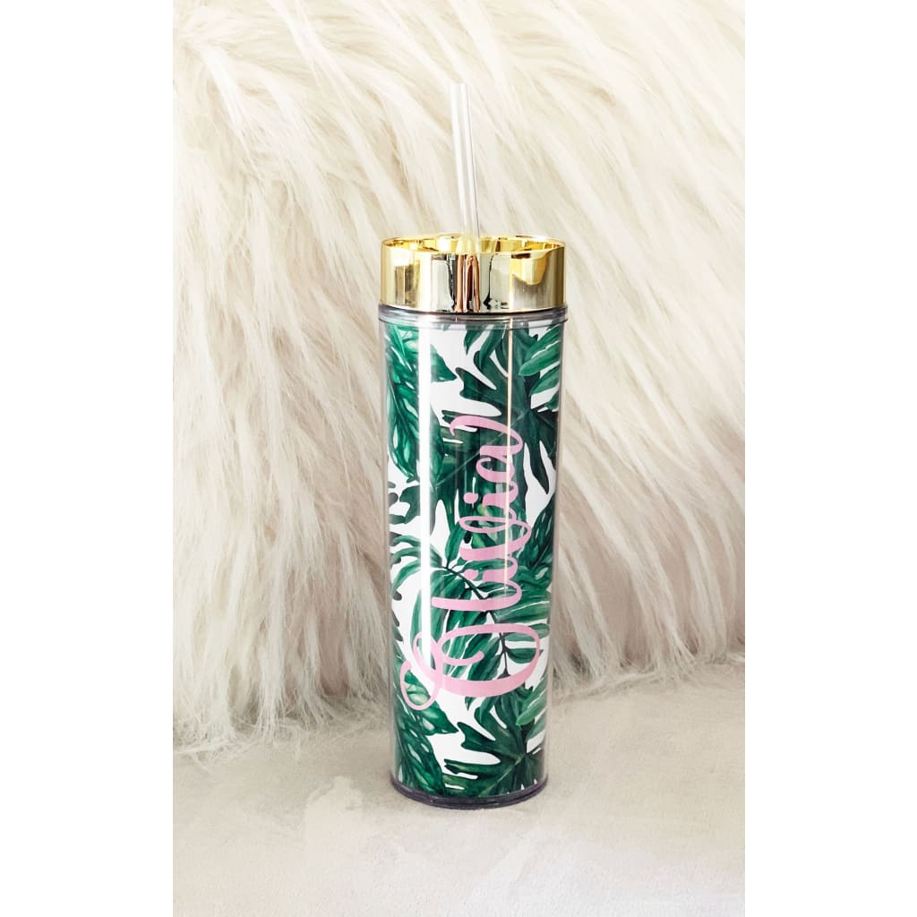 Palm Leaf Tall Tumbler - Cups & Tumblers
