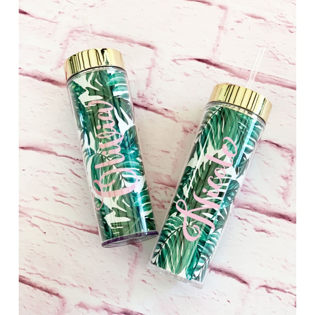 Palm Leaf Tall Tumbler - Cups & Tumblers