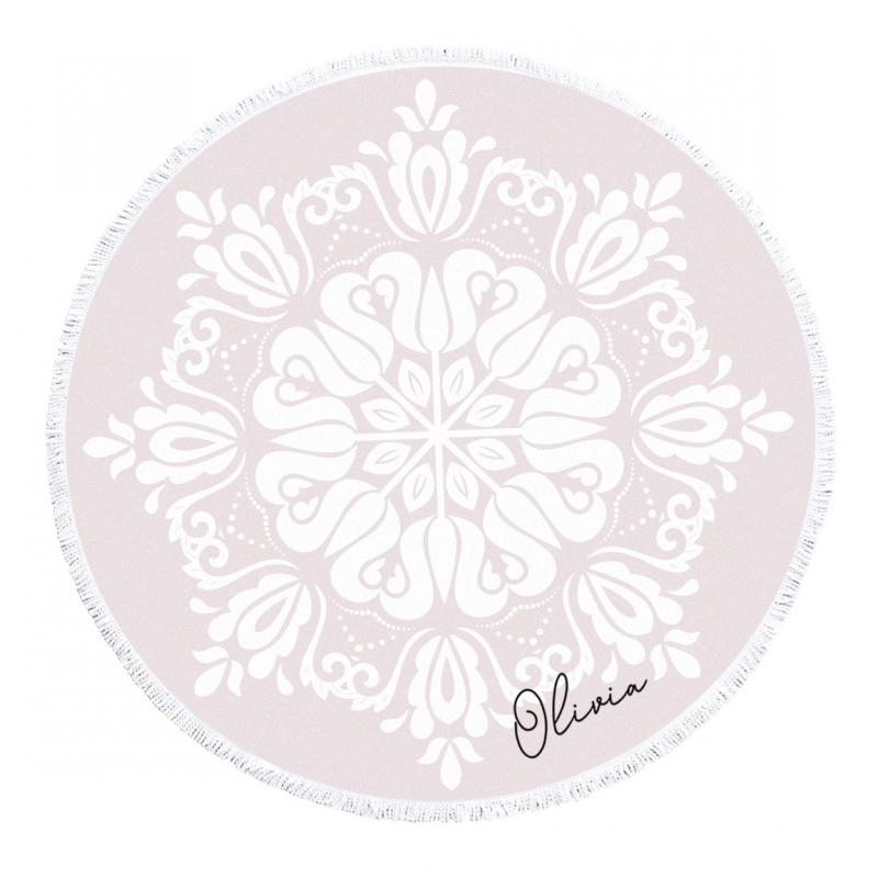 Personalized boho round beach towel - beach towel