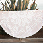 Personalized boho round beach towel - beach towel