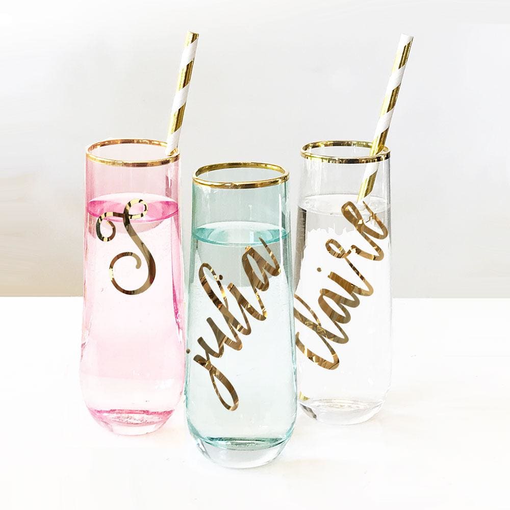 Personalized Champagne Flutes - Cups & Tumblers