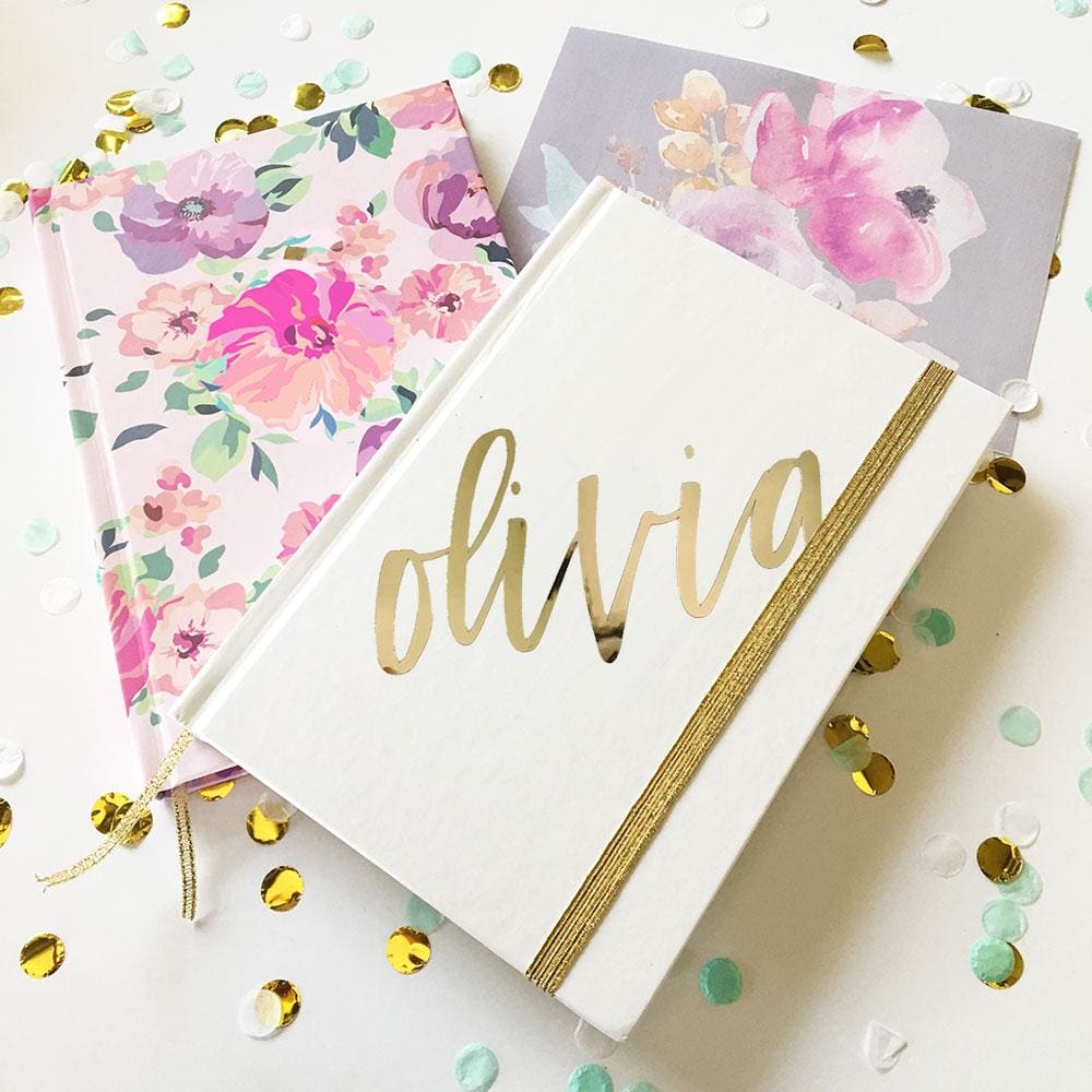 Personalized Journal - Gold Script Name - journal