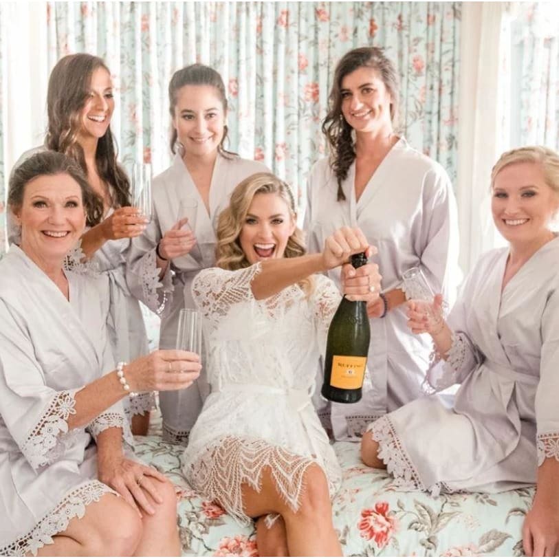 Personalized lace robe - robe