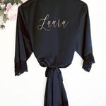 Personalized Satin Lace Robes - robe Bridal Robes |