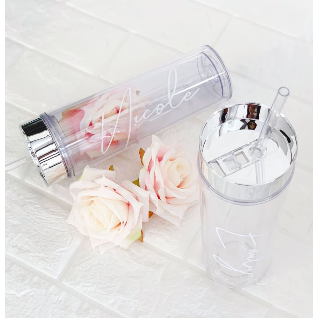 Engraved Glass Tumbler With Straw and Lid, Boho Style Tumbler