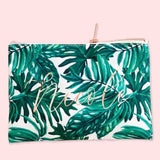 Tropical Palm Leaf Makeup Bag Personalized