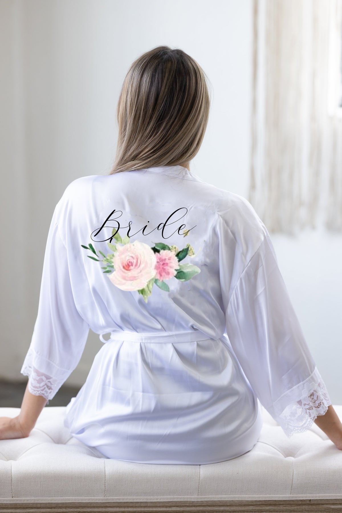 Personalized Floral Bride Robe - robe Bridal Robes |