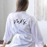 Mrs satin lace robes large text - robe Mrs satin lace