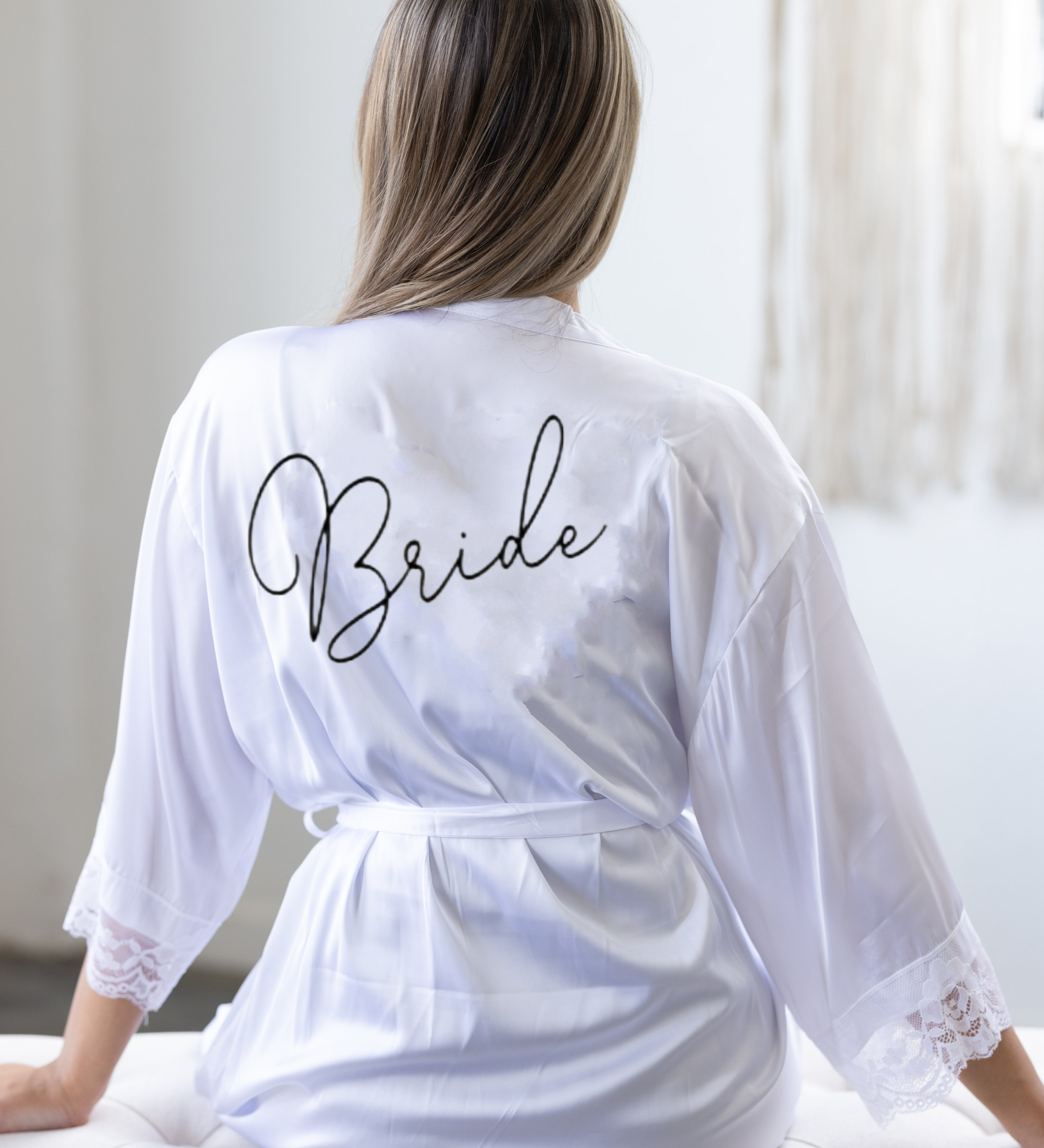 Personalized Bride Robe Satin Lace - robe Shop For The Best