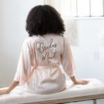 Personalized Bridesmaid Robe Satin Lace - robe Shop For