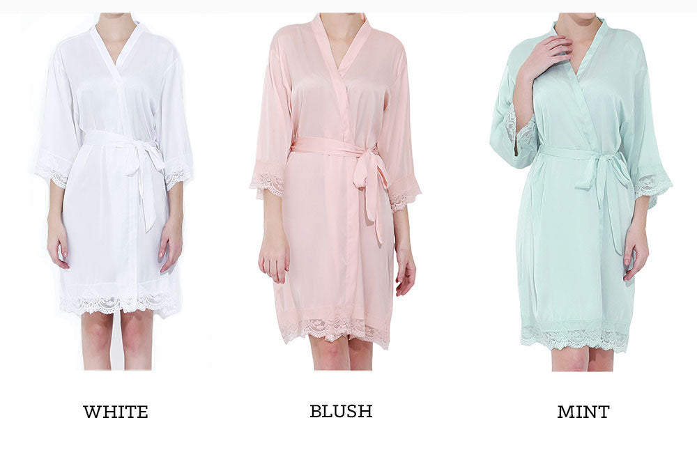 Personalized Floral Bride Robe - robe Bridal Robes |