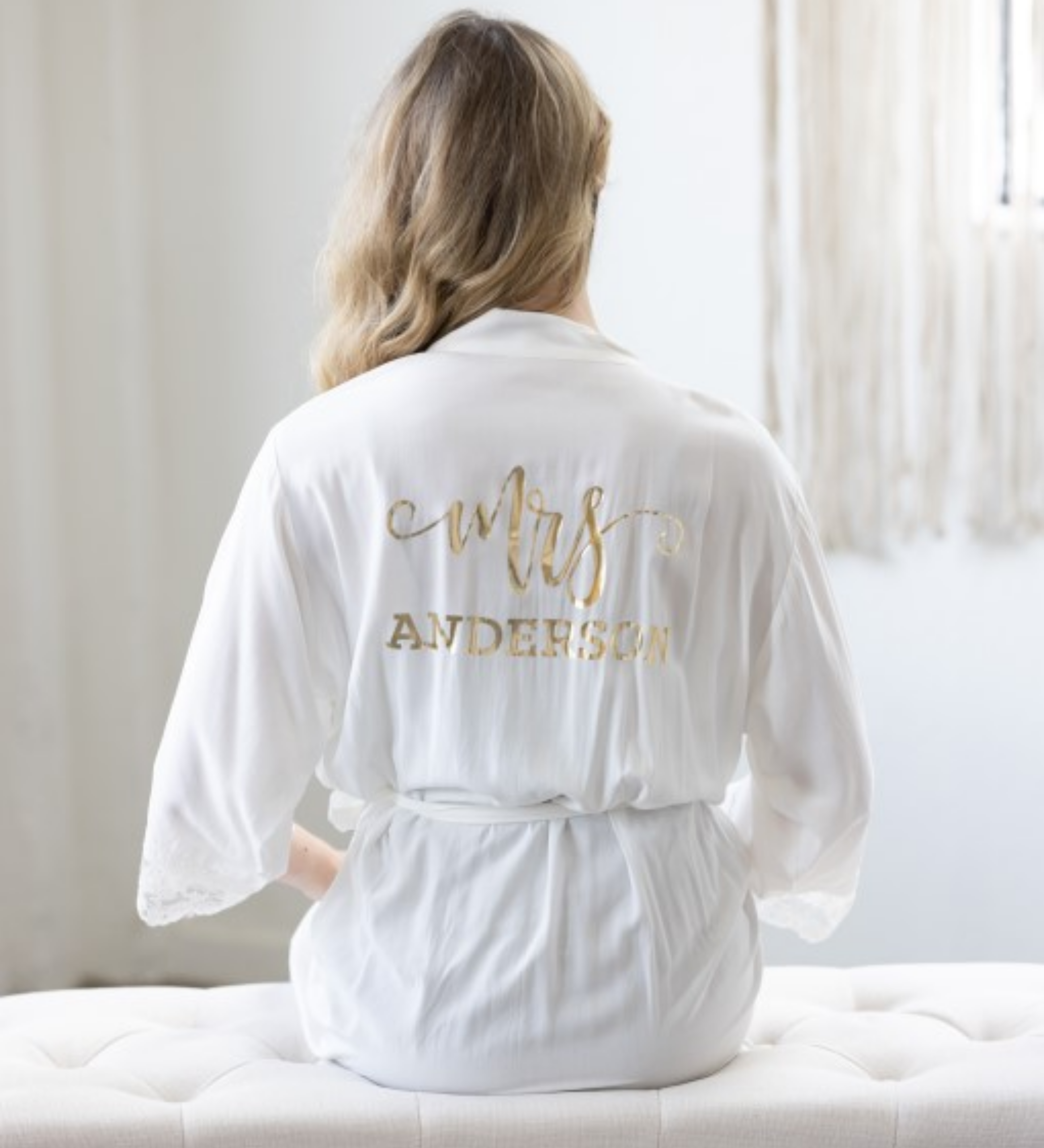Mrs Personalized robe - robe Mrs Personalized cotton