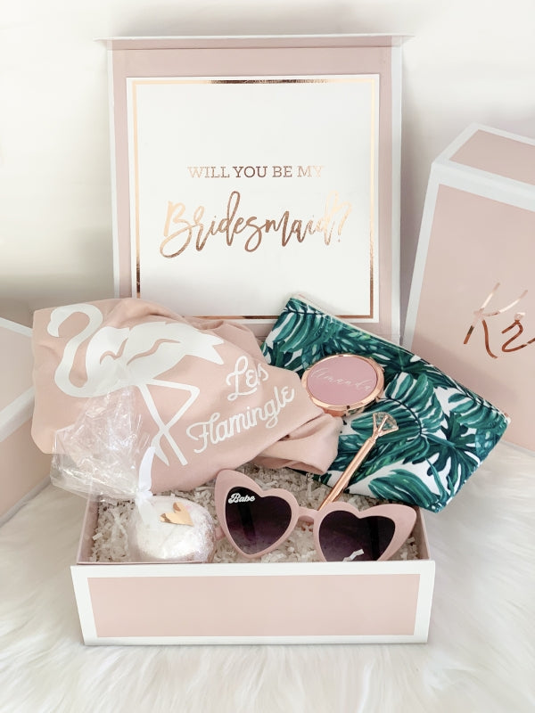 Blush bridesmaid proposal box