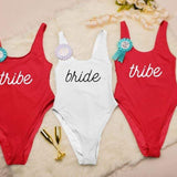 Red-Bride Swimsuit Bachelorette Swimsuits Bachelorette 