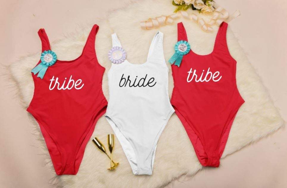 Red-Bride Swimsuit Bachelorette Swimsuits Bachelorette 