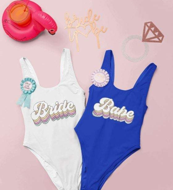 Retro Babe Bachelorette Swimsuits Bachelorette Bathing 
