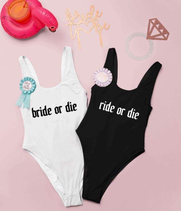 Ride or Die Bachelorette Swimsuits Bride Swimsuits Bride 