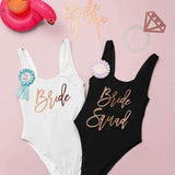 Rose Gold-Bachelorette Swimsuits Bride Squad Bachelorette 