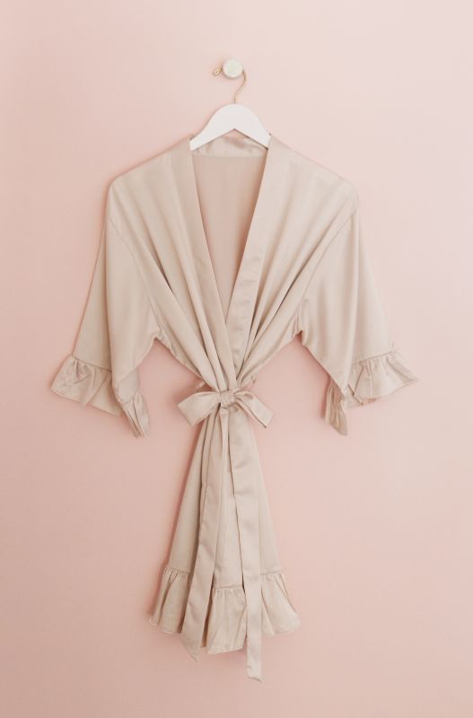 Satin Ruffle wedding robe
