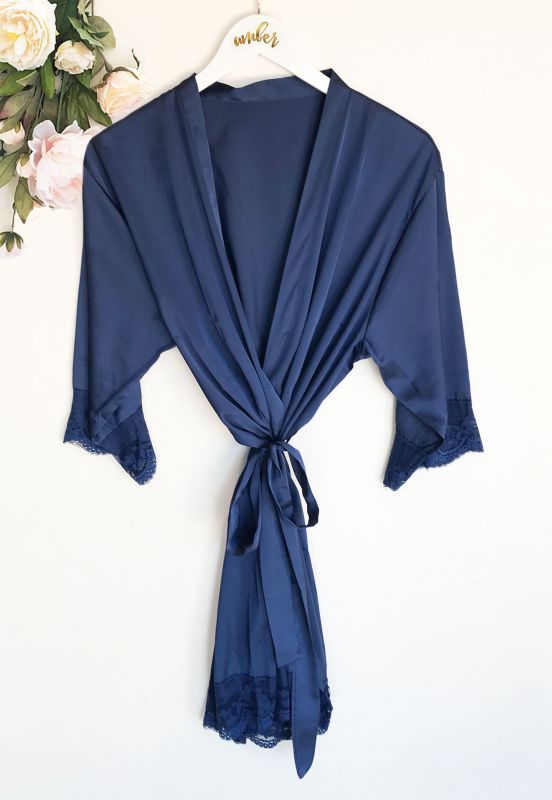 Satin Bridal Party Robe Mint