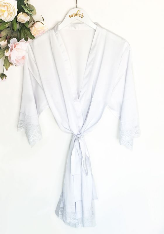 Satin Bridal Party Robe Mint