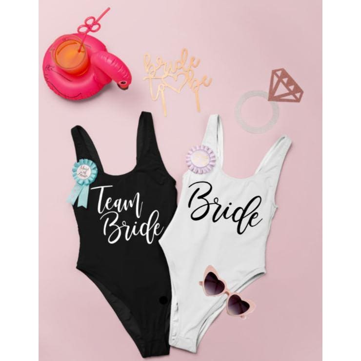 Team Bride Bachelorette swimsuit-Nautical Brides - Bach Bride