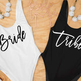 Tribe bachelorette swimsuit black-Nautical Brides