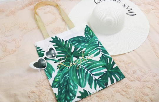 Tropical Leaf Beach Tote Bag