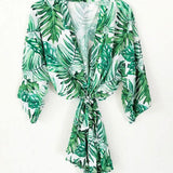 Palm Leaf Bridesmaid Robe - robe Palm Leaf Bridesmaid