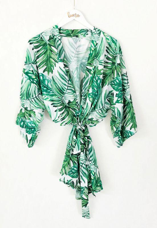 Palm Leaf Bridesmaid Robe - robe Palm Leaf Bridesmaid