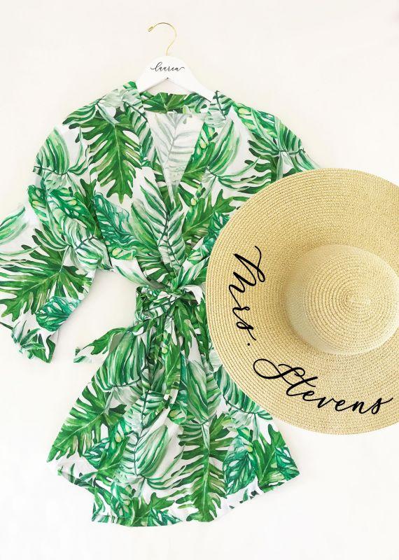 Palm Leaf Bridesmaid Robe - robe Palm Leaf Bridesmaid