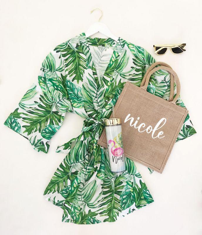Tropical bridesmaid robe - robe Tropical bridesmaid