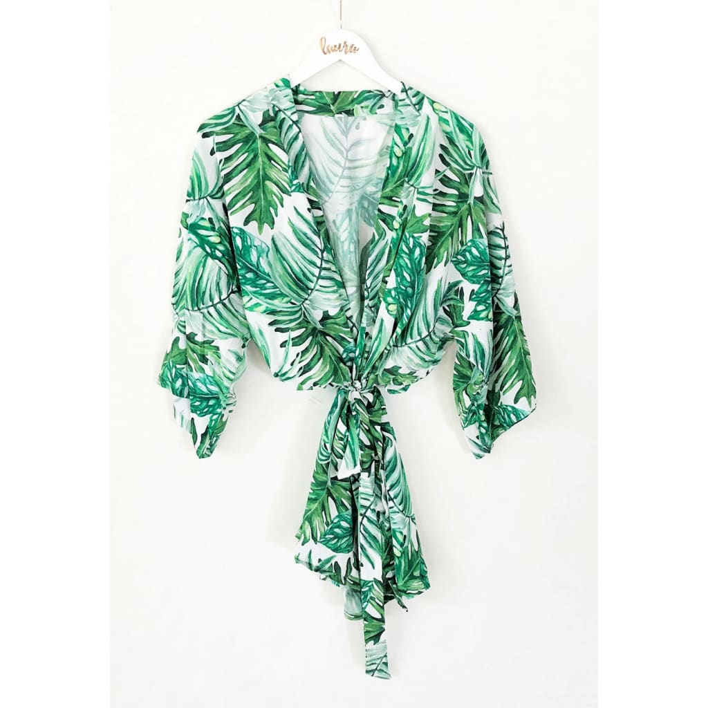 Tropical cotton print robe - robe
