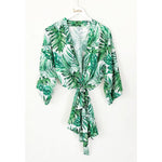 Tropical cotton print robe - robe