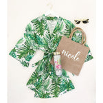 Tropical cotton print robe - robe