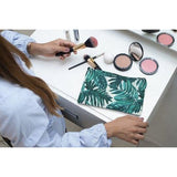 Tropical Palm Leaf Makeup Bag - makeup bag