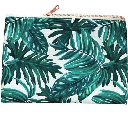 Tropical Palm Leaf Makeup Bag - makeup bag