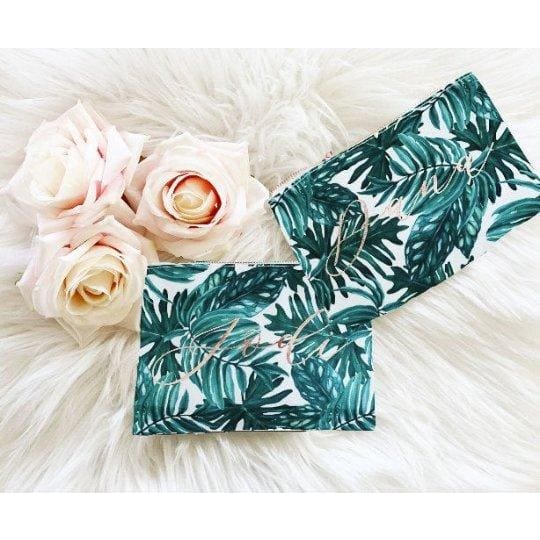 Tropical Palm Leaf Makeup Bag - makeup bag