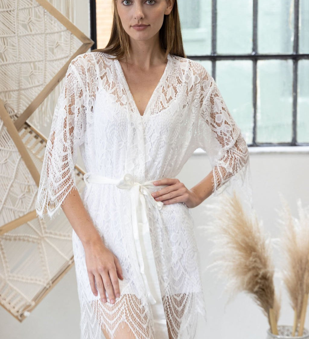 White Lace Bridal robe