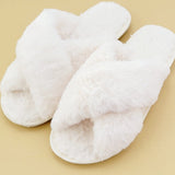 White Fluffy Slippers